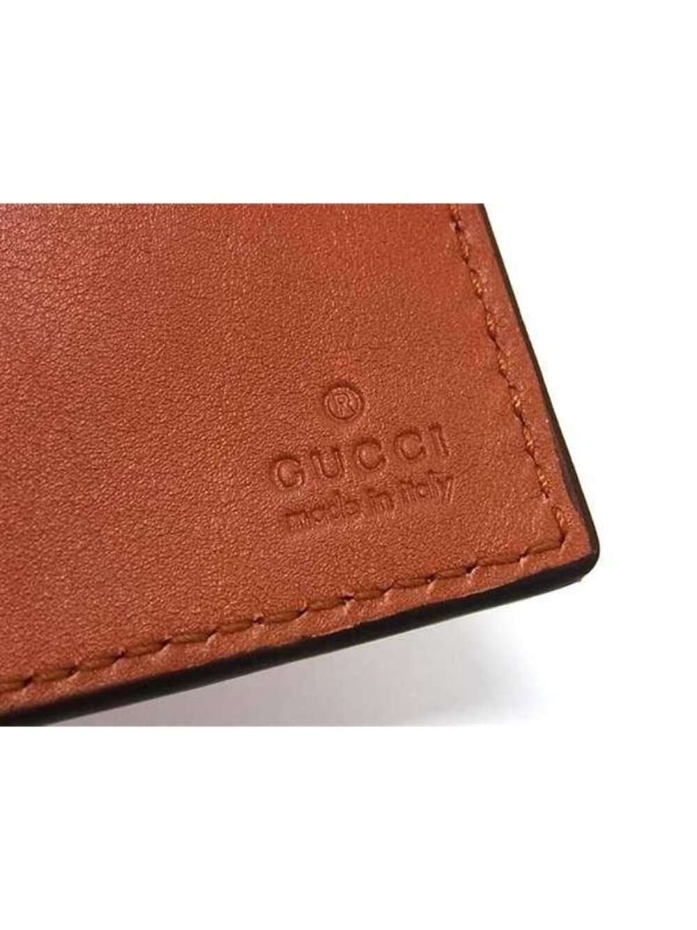Gucci Wallet Guccissima Orange Brown Leather Bifold - Picture 6 of 6